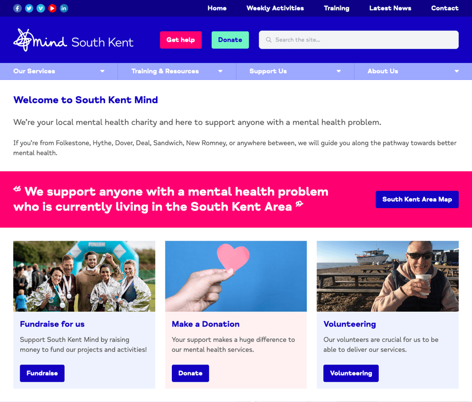 South Kent Mind website homepage
